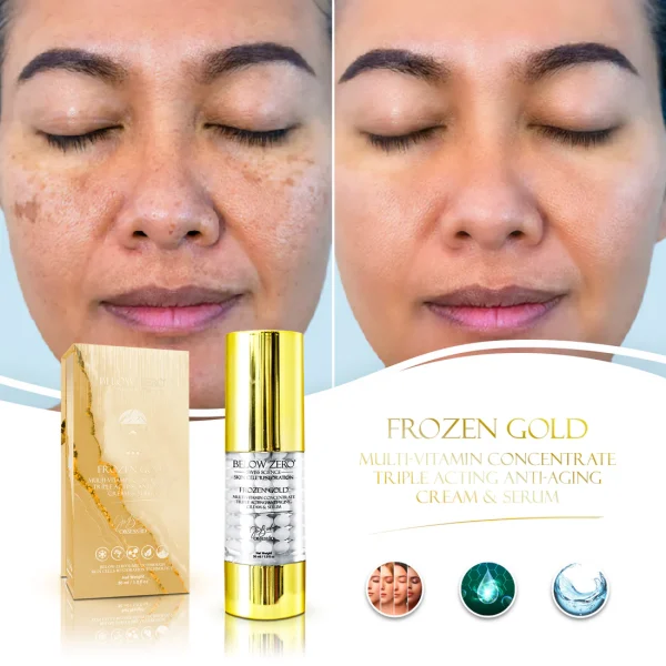 Below Zero Frozen Gold Multi-Vitamin Concentrate Triple Acting Anti-Aging Cream & Serum - Image 5